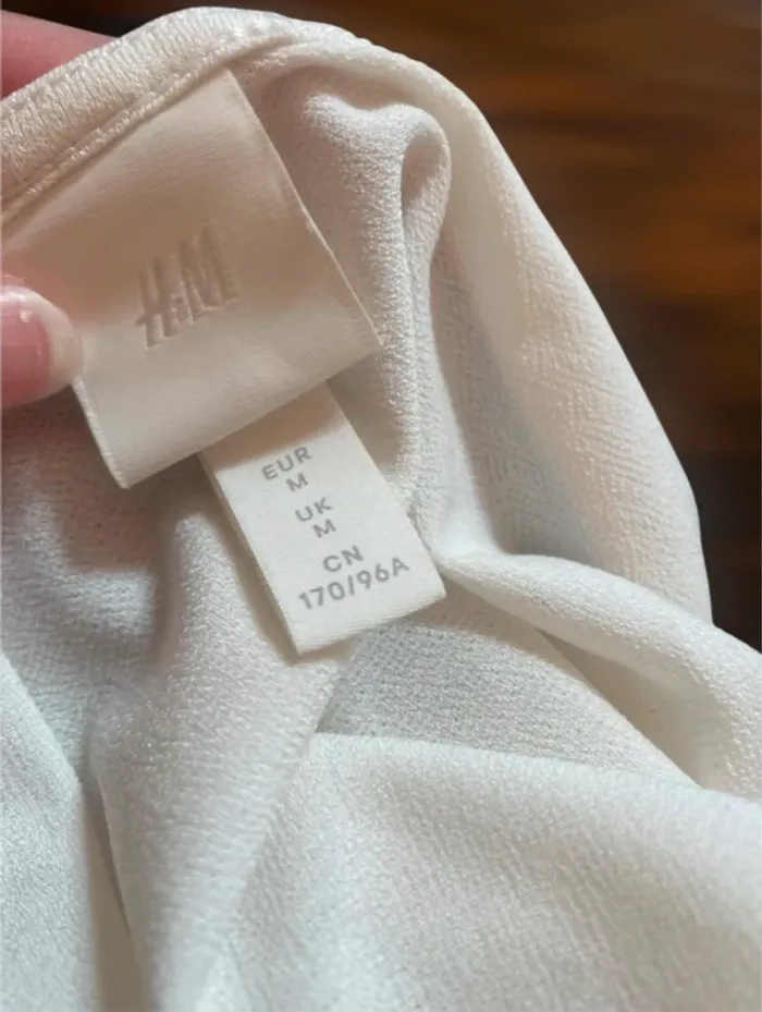 Tee shirt haut top blanc fluide élastique h&m - photo numéro 3