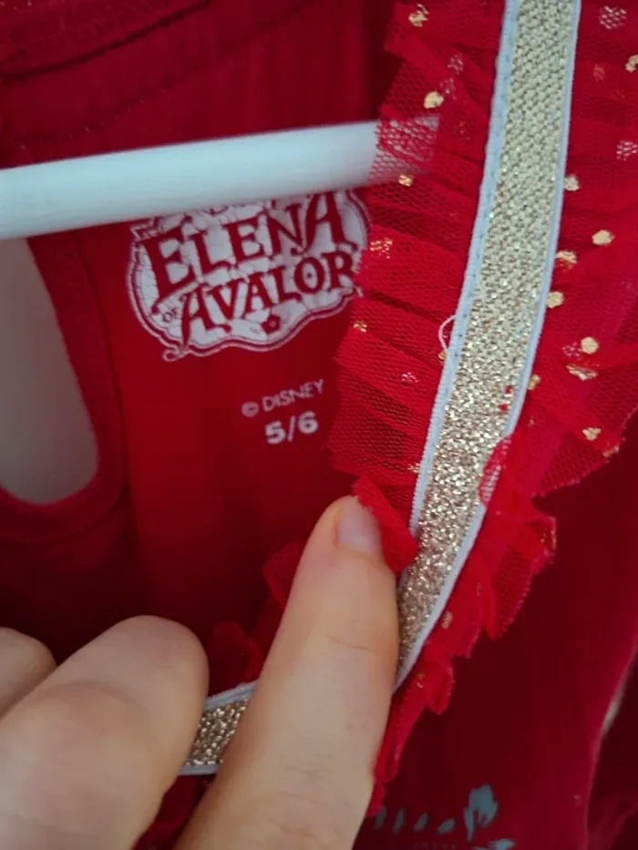 Robe rouge et tulle Disney Elena avalor 5/6 ans - photo numéro 3
