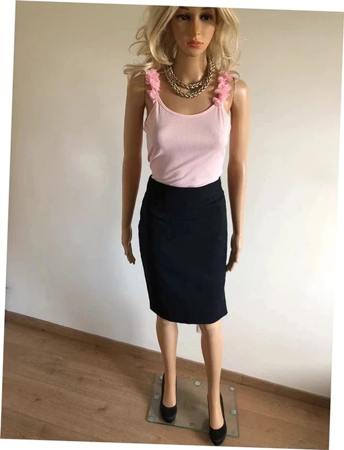 Jupe noire mi longue Morgan taille 34 jamais portée - photo numéro 3