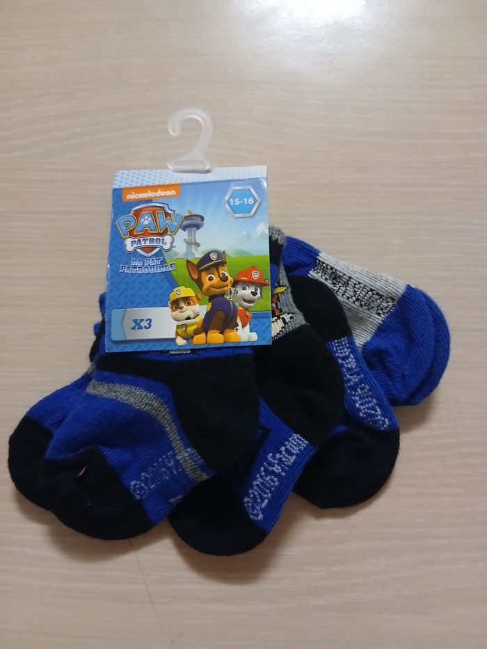 Lot de 3 paires de chausettes bebe pointure 15/16 neuve la pat'patrouille - photo numéro 2