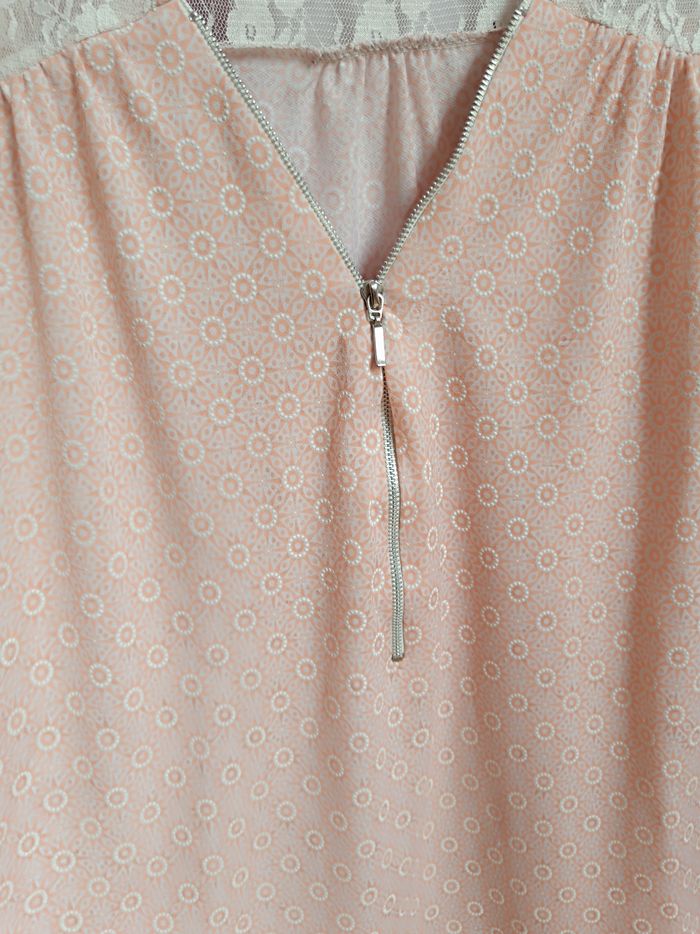 Blouse saumon écru "cache-cache"  T.44 - photo numéro 5