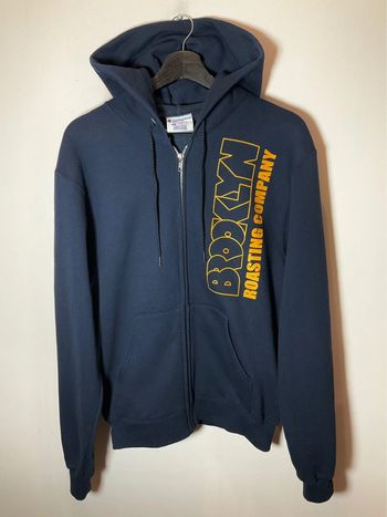Sweat zippé à capuche bleu marine pour homme Champion Brooklyn Roasting Company taille S 265
