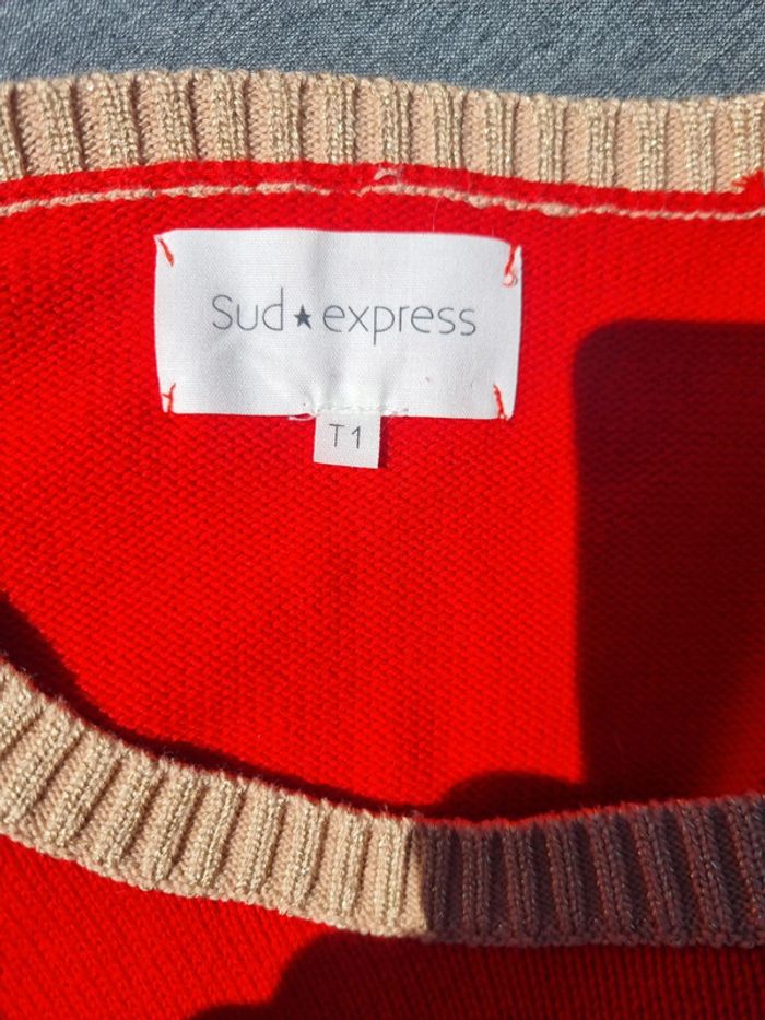 Pull rouge sans manches sud express neuf - photo numéro 6