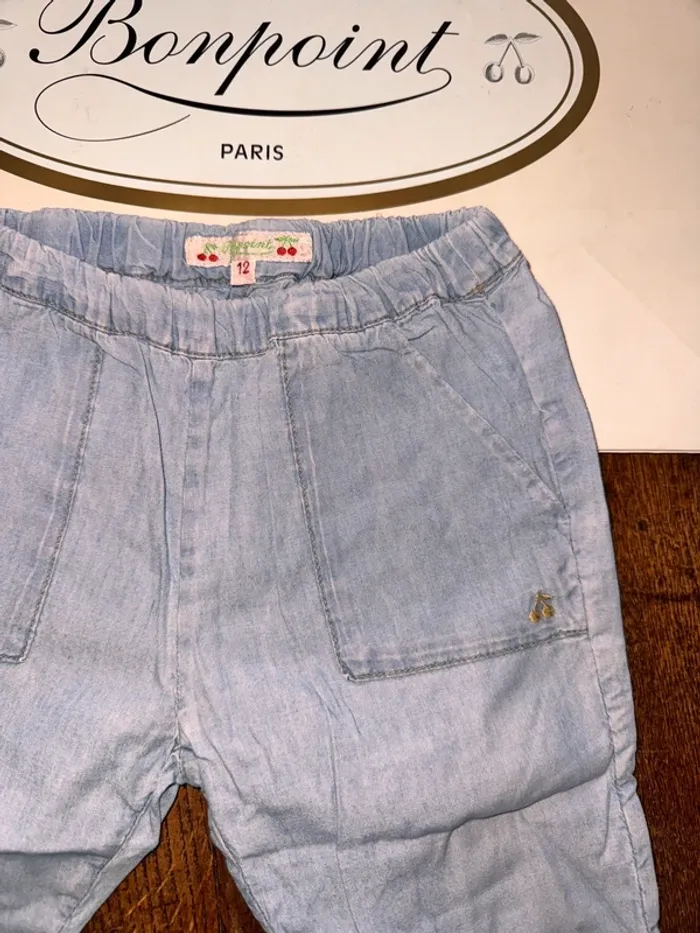 Pantalon denim léger bonpoint 12 mois - photo numéro 2