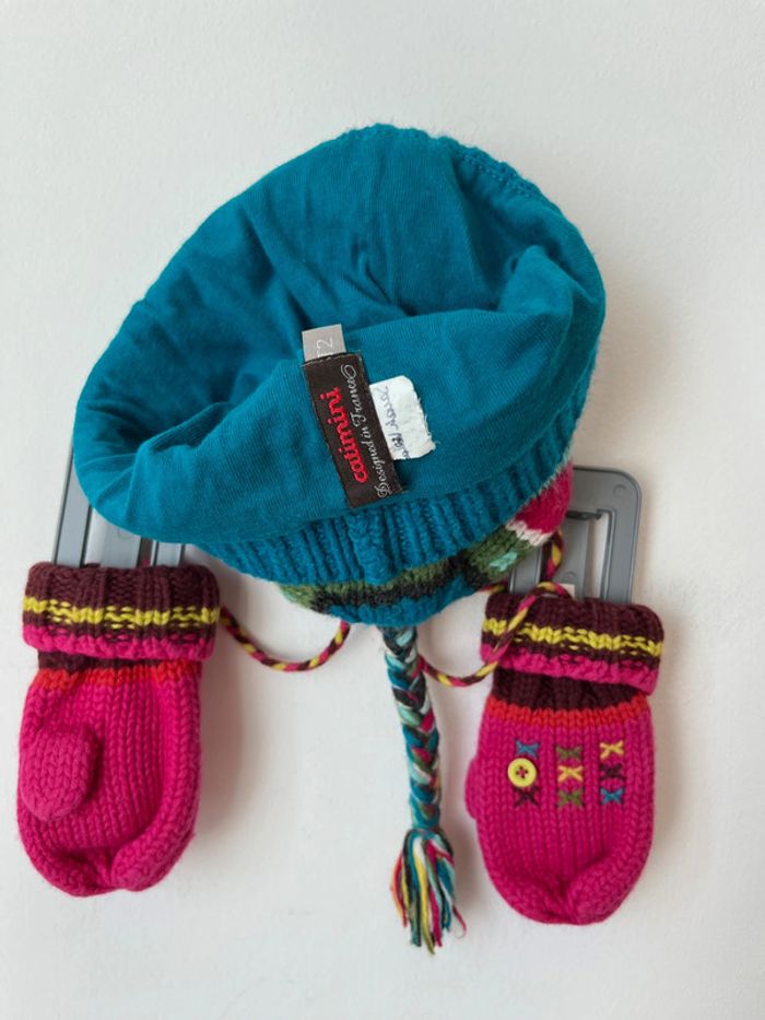 Ensemble parka à capuche turquoise + bonnet + moufles - Catimini 6 mois - photo numéro 13