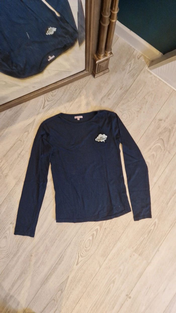 Tee shirt manches longues bleu marine Uessentiel 🤖 14 ans
