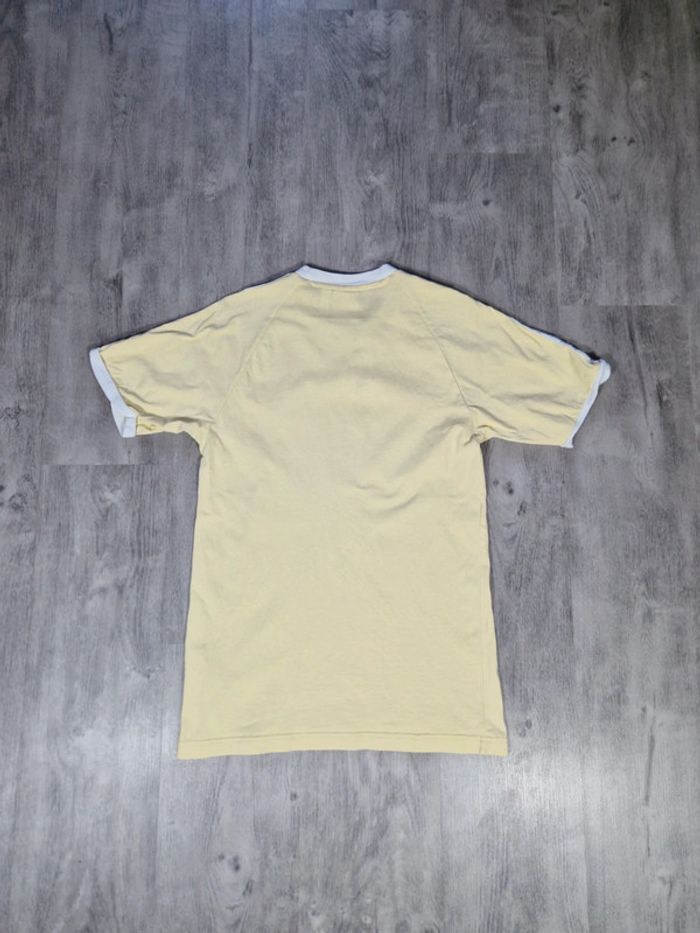 T shirt Adidas 3 Bandes / Stripes Jaune Logo Brodé Taille S Homme - photo numéro 9