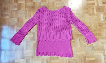 Pull dentelles fushia