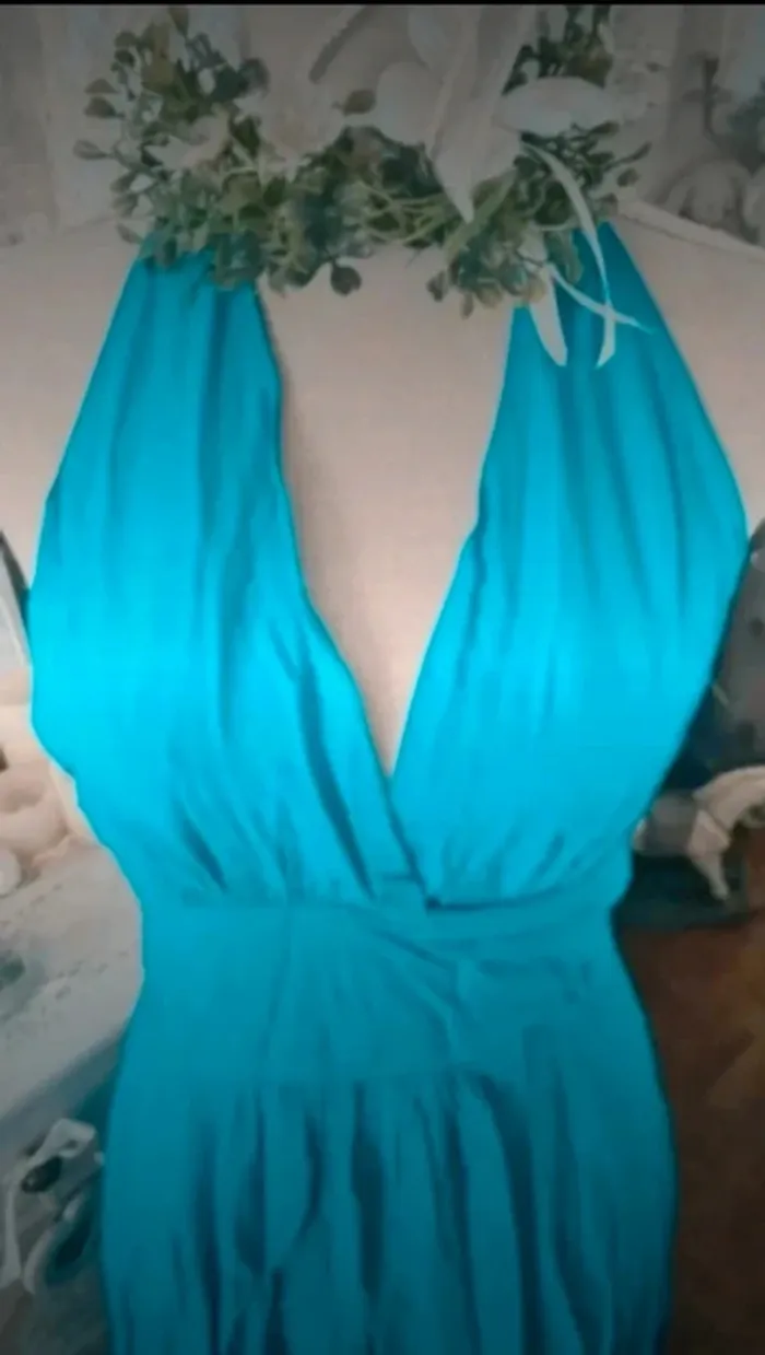 Robe cache coeur portefeuille turquoise Borabora Taille M  Neuve - photo numéro 2