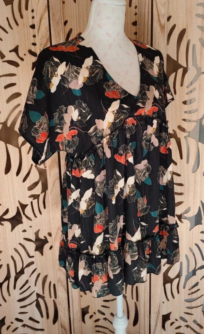 Robe mini ou tunique imprimé fleurs - photo numéro 4