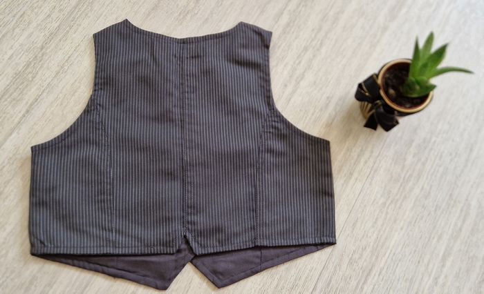 Gilet de costume enfant gris rayé - Taille 6 ans - photo numéro 2