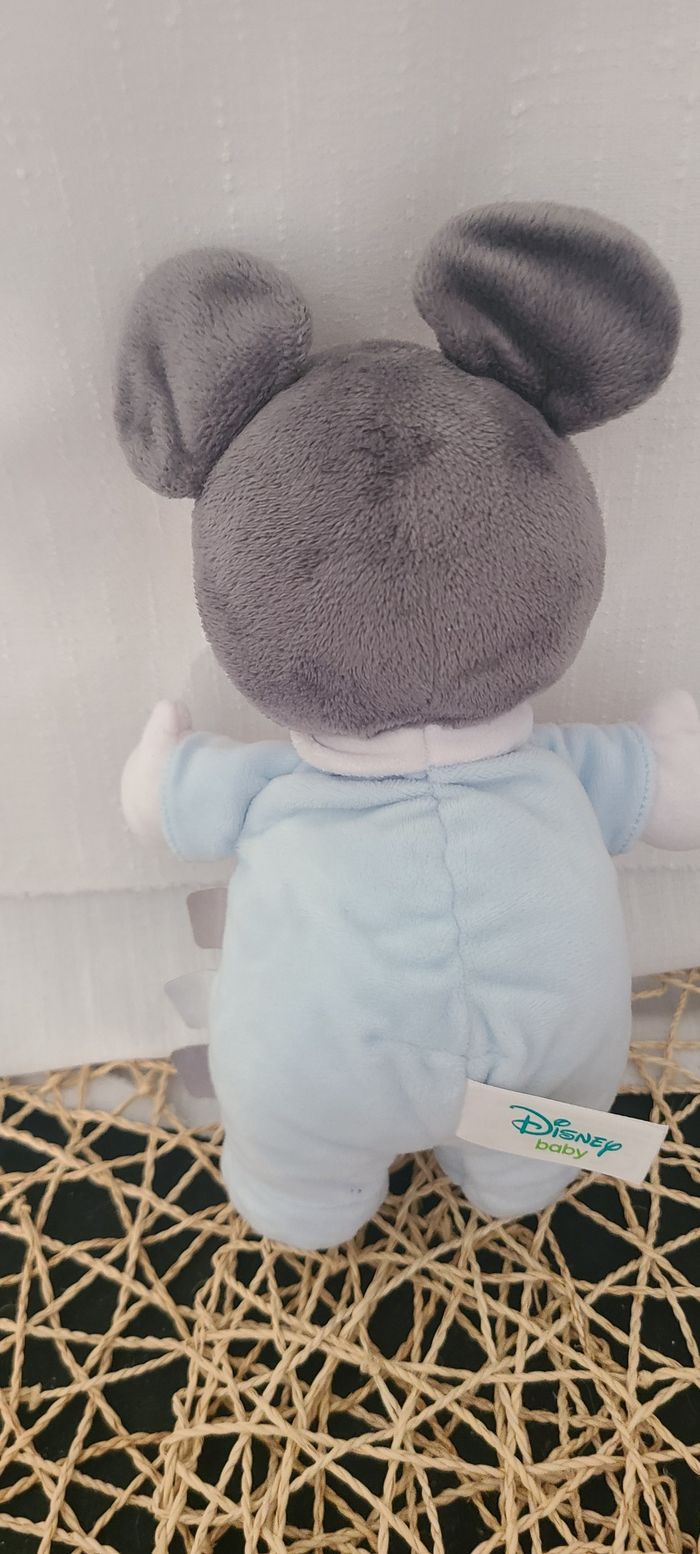 Disney Mickey la souris Peluche bleu blanc mouton - photo numéro 3