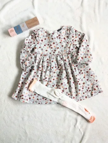 Ensemble robe avec collants Terre de Chardons Sergent Major _ Taille 24 mois