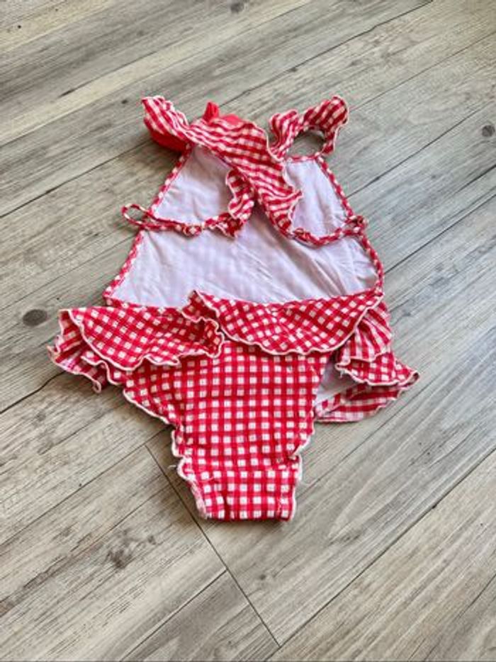 Maillot de bain une pièce Vichy rouge Nanos 5 ans fille - photo numéro 4