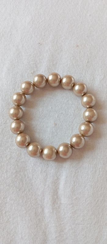 Bracelet perles beige