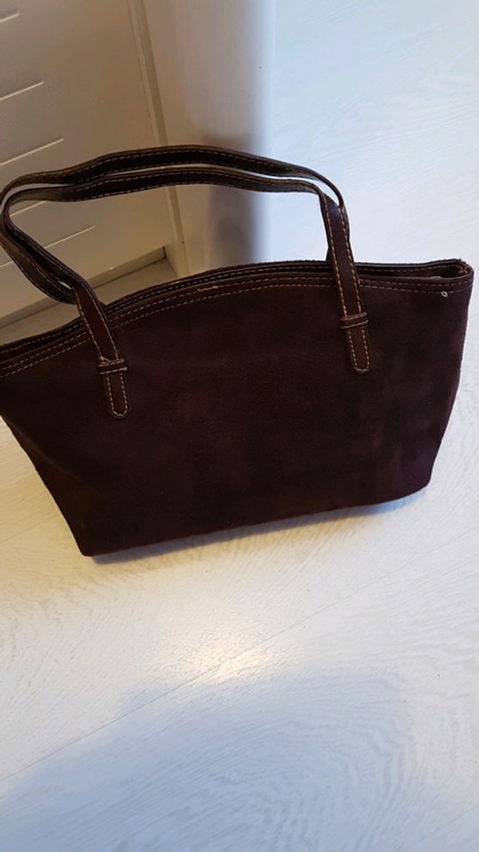 Sac à main marron en nubuck - photo numéro 2