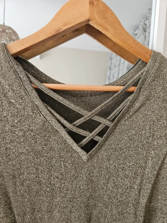 Top kaki lurex doré Le dressing de nana - photo numéro 4