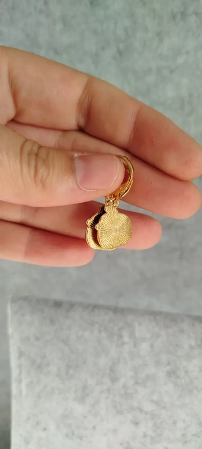 🍄 Boucles d’oreilles ▪ maison citrouille fermoir créole - photo numéro 3
