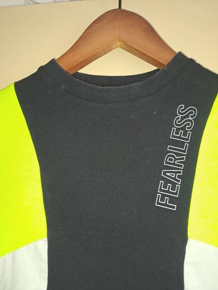 T-shirt Fitness femme XS Jennyfer noir jaune blanc tbe - photo numéro 2
