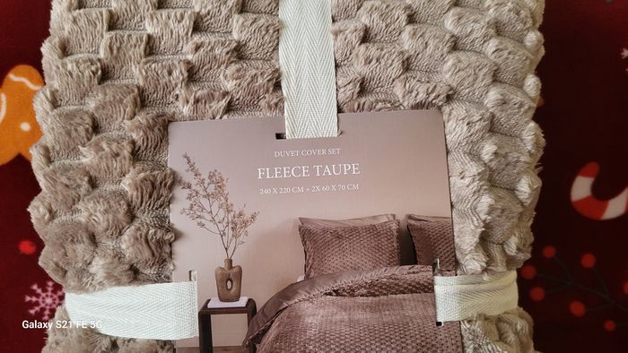 Lot housse de couette king size et 2 taies d oreiller taupe oeko tex neuve - photo numéro 5