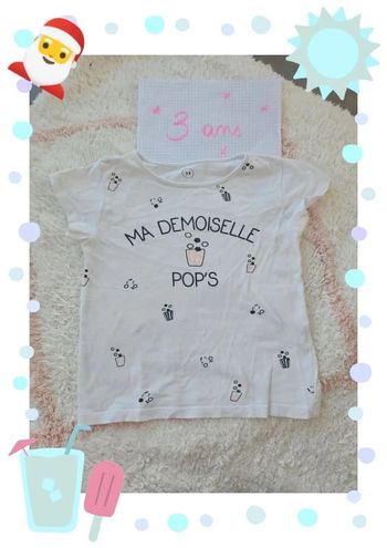 Tee shirt blanc fille taille 3 4 ans