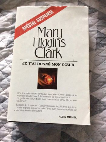 #je t’ai donné mon coeur Mary Higgins Clark