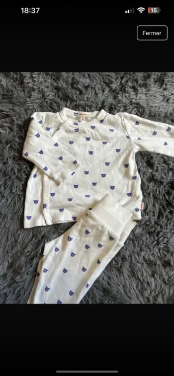 Ensemble catimini coton crème 6 mois