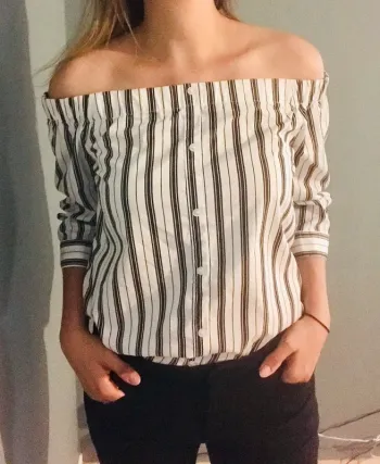 Blouse Rayée Épaules Dénudées 38