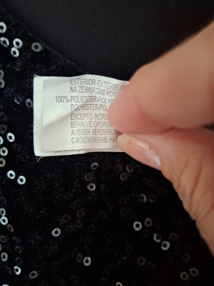 Robe noire manches longues pailletée - photo numéro 3