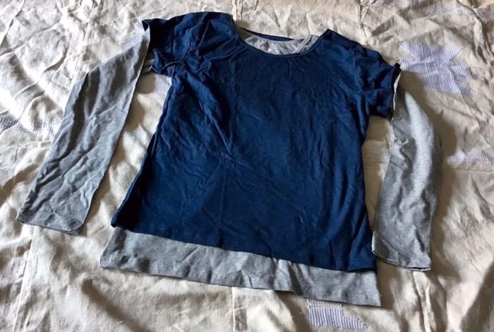 Ensemble 2 pièces sport avec T Shirt manche longue et Top à porter dessus taille M