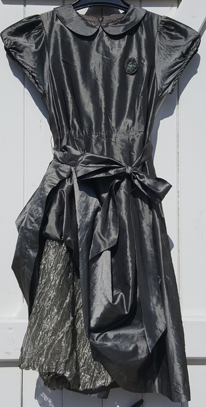 Robe habillee avec jupon métalisé amovible Jacadi 10 ans - photo numéro 2