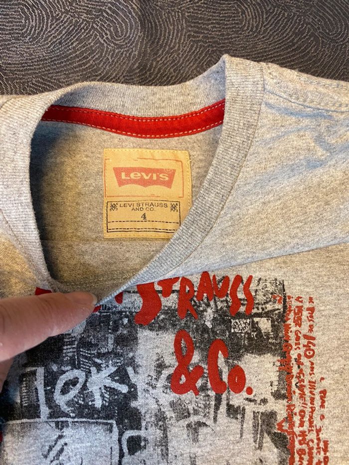 Tee shirt manches longues Levis gris 4 ans - photo numéro 2