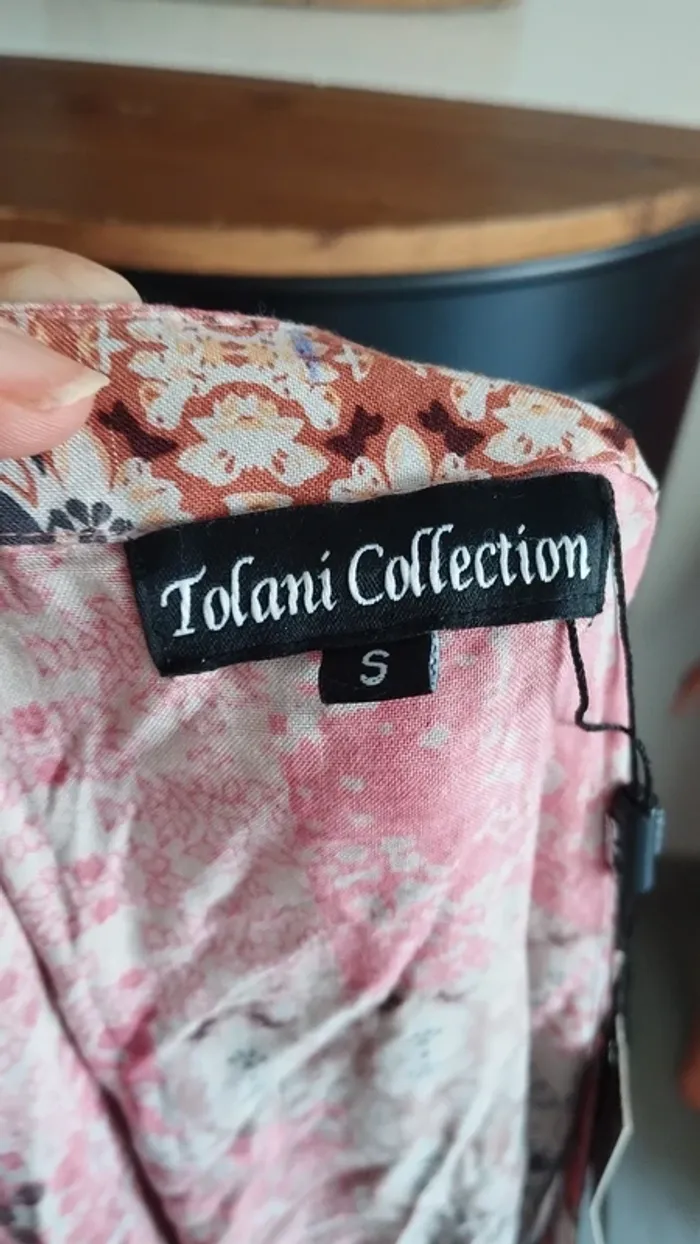 Tunique gilet rose beige femme taille s volants - photo numéro 10