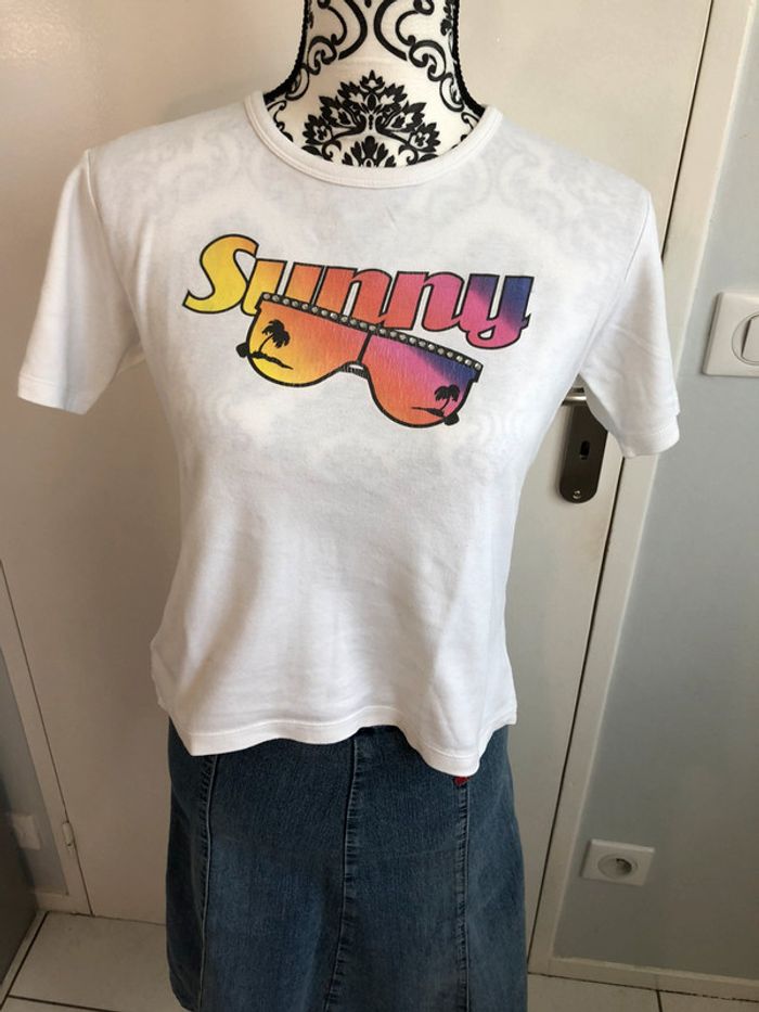 Tee-shirt blanc sunny mango - photo numéro 2
