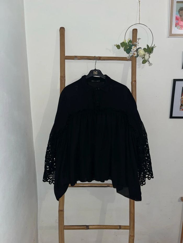 Blouse large noire  Flam mode
