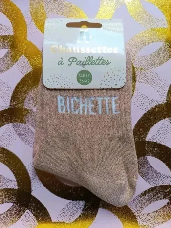 Chaussette à paillettes message