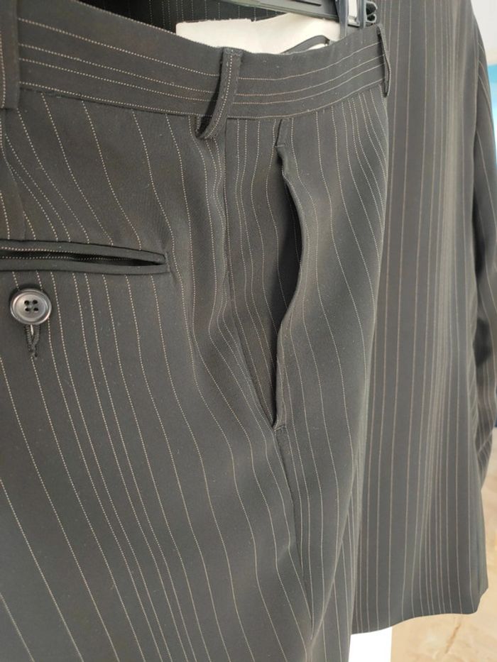 Costume deux pièces noir rayé homme taille 58 veste pantalon à pince 50 WEIL neuf - photo numéro 7