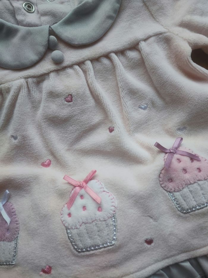 Ensemble 3 mois - cupcake - rose et gris - photo numéro 2