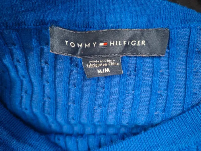 Pull Tommy Hilfiger Femme – Bleu – Col Bateau – Taille M (635) - photo numéro 7