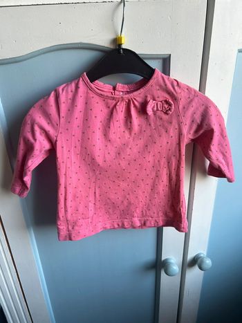 Haut manches longues fuschia motif doré