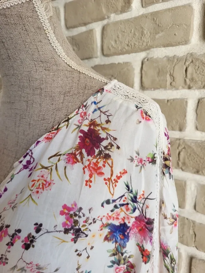 Blouse fleuri avec dentelle Promod - Bohème tomantique - photo numéro 6