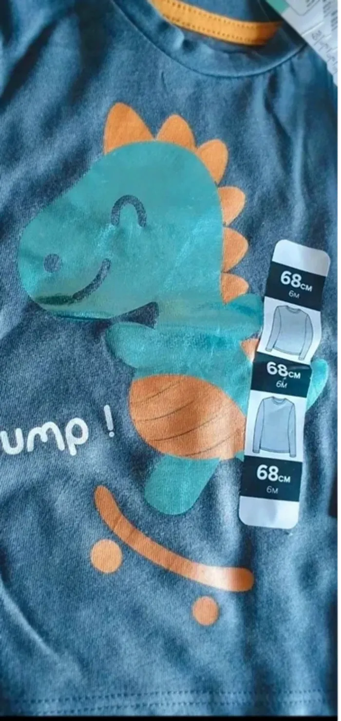 T-shirt manches longues dinosaure in extenso - photo numéro 2