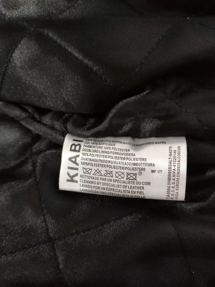 Blouson en cuir noir Kiabi casual taille L - photo numéro 4