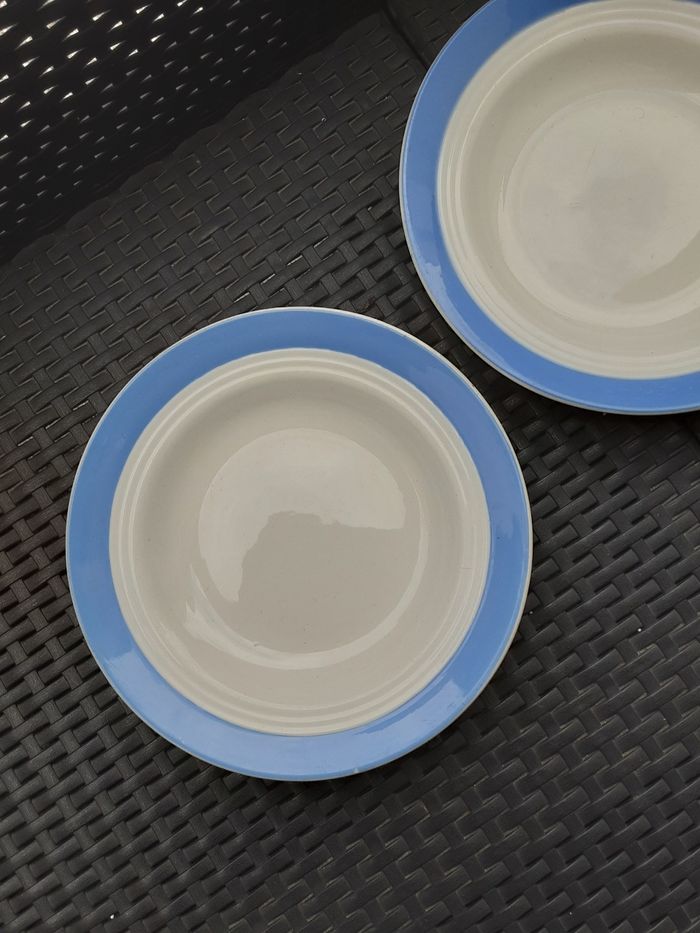 Lot de 2 assiettes creuses vintage de 23 cm en semi porcelaine de st amand - photo numéro 5