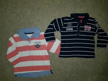 Lot de 2 tee shirts polos manches longues garçon 12 mois