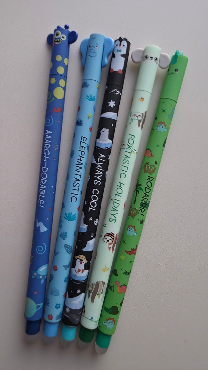 Lot de 5 stylos animaux kawaii - photo numéro 2