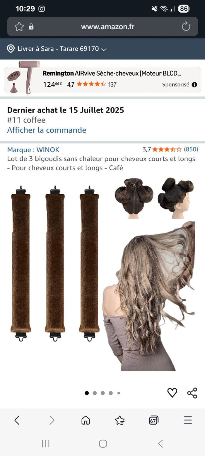 Lot de 3 Bigoudis Sans Chaleur Velours  NEUF - photo numéro 3