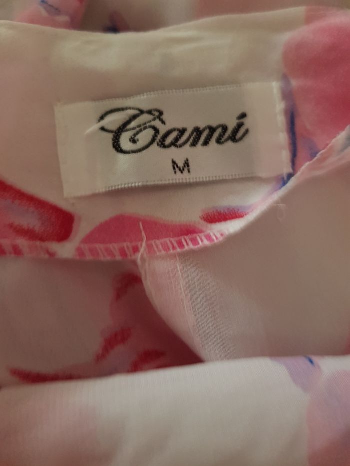 Top femme fluide à fleurs roses – Cami – Taille M - photo numéro 3