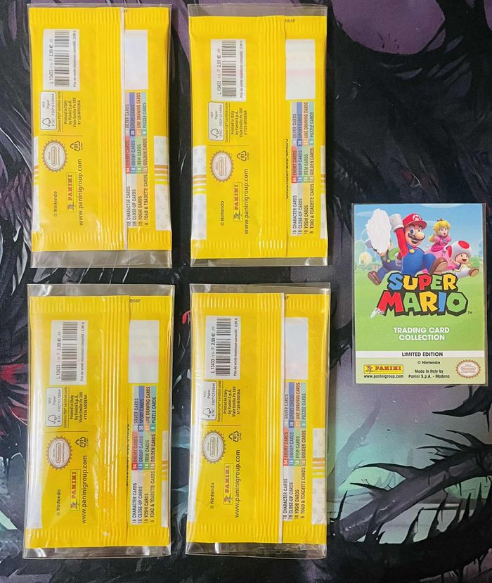 🎮 Lot de 4 Boosters Super Mario Trading Card Collection – Neufs + Carte Yoshi Limited offerte 🎁 - photo numéro 2