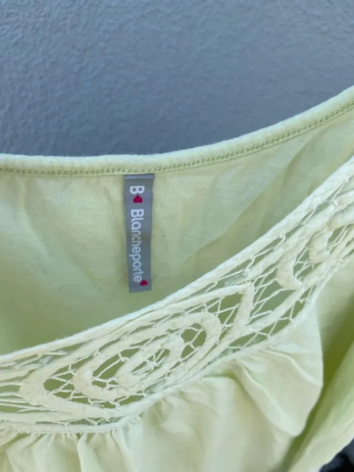 Top à bretelles larges brodé Blanche Porte Taille 38 - photo numéro 2